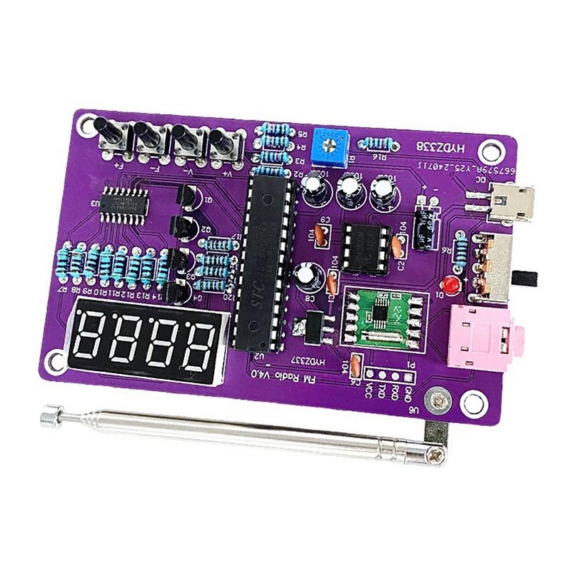 Dual Channel FM Radio DIY Build Kit Digital Display 87-108MHz Electronics Set for STEM Educational Gifts for Teens Adults