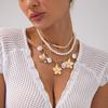 Flower Flower Pendant Necklace Multilayer Clavicle Chain Imitation Pearl Snake Chain Choker  Gift