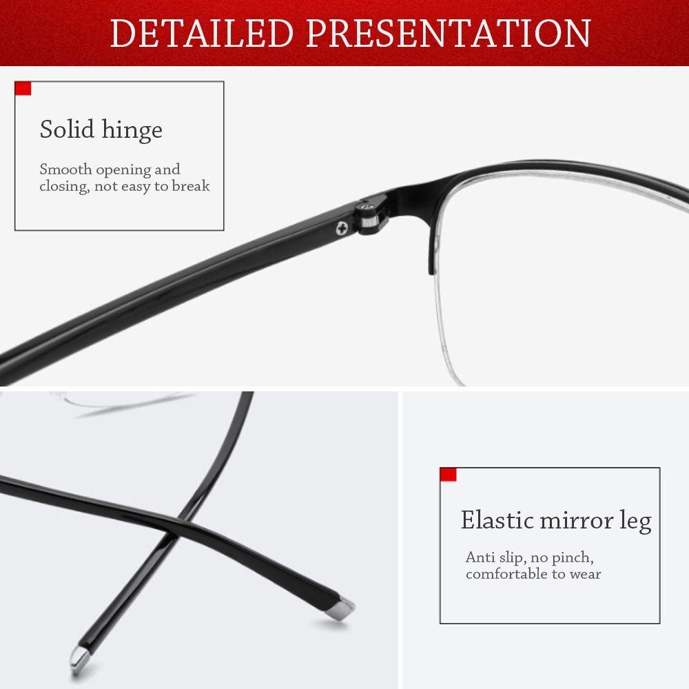 Simple Frame Vintage Reading Glasses Progressive Multifocal Anti-Blue Light Ultra Light Glasses