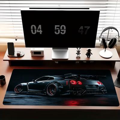 Large Gaming Desk Mat Computer Keyboard Mouse Pad Japanese Sports Car Design NonSlip Rubber PC Office Work Laptop Accessory