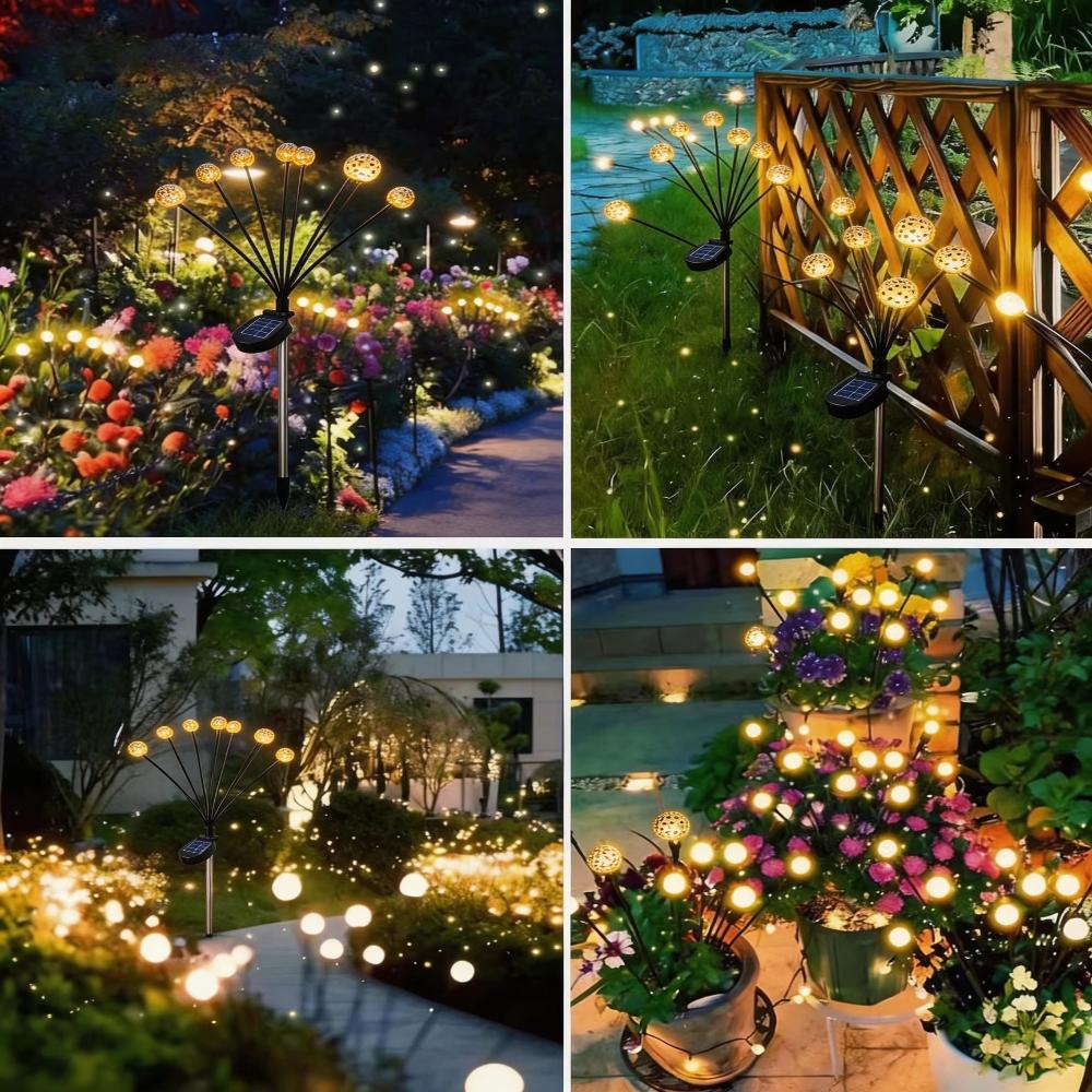 6/8/10 Heads Solar LED Mushroom Garden Lights, IP65 Waterproof Dusk To Dawn Swaying Pathway Yard Outdoor Decor