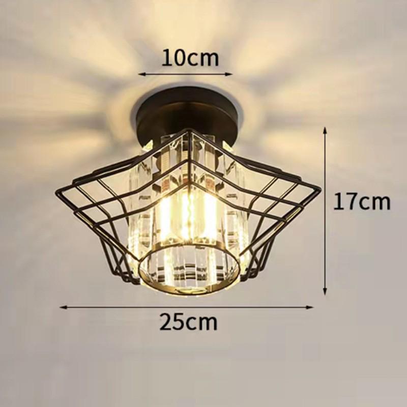 Elegant Gold Crystal Chandelier for Corridor, Balcony, or Cloakroom - Surface-Mounted Decorative Downlight