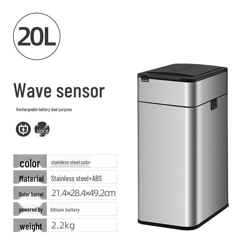 Automatic Large Smart Sensor Trash Can with Lid for Kitchen, Bathroom, Office, and Living Room