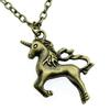 Horse Head Pendant Necklace Equestrian Cowboy Western Style Jewelry 45cm or 70cm long chain