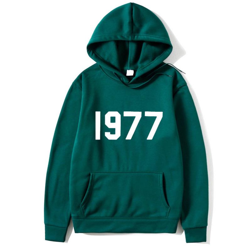 High Street 1977 Printed Couple Hooded Sweater Pullover Trendy Top Couple