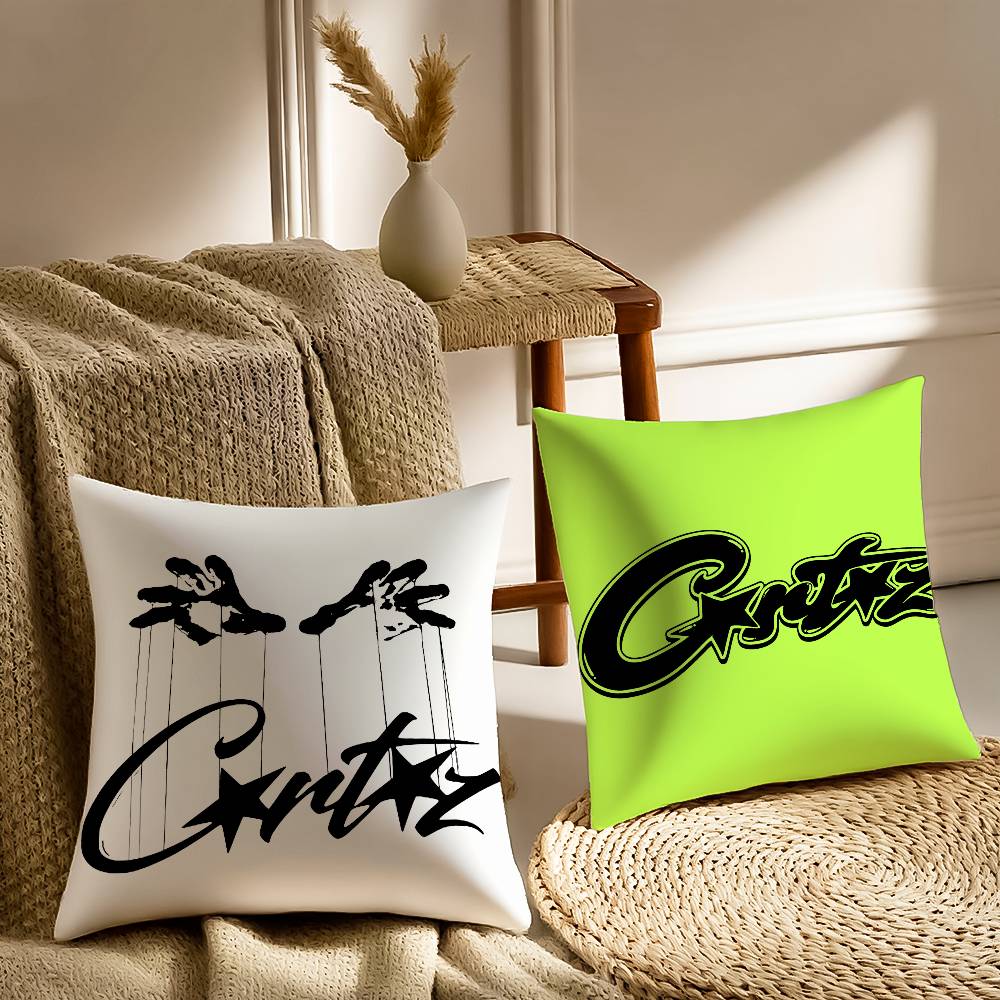 Anime C-Corteiz Pillow Case Sofa and Living Room Decorative Cushion Covers Dust-proof and Mite-proof Invisible Zipper