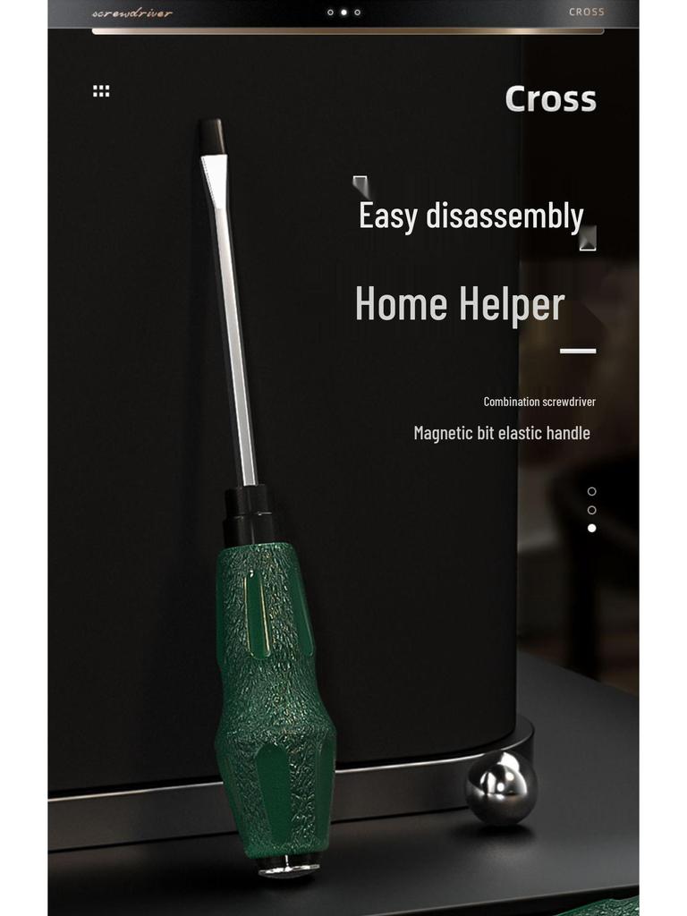 High-Hardness Chrome Vanadium Steel Through-Tang Slotted & Phillips Screwdriver - Hammer-Friendly Hand Tool.