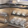 Rack de Louça Extensível de Aço Inoxidável Premium Gaveta de Armário de Cozinha Secagem de Tigelas Pratos Organizador de Armazenamento Multi Tamanho