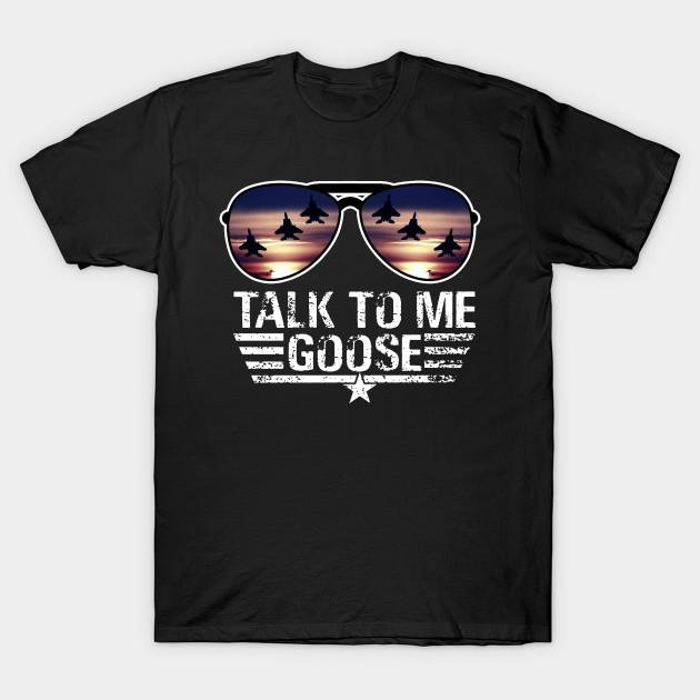 

Men Black Print T-shirt Talk To Me Goose No-Cut Transfer Paper Print Cotton Tshirt 3XL