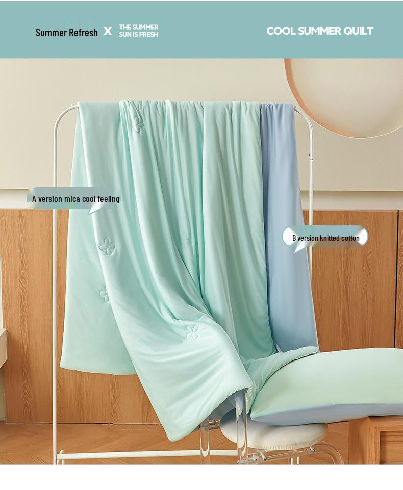 Class A Mica Silk Cooling Quilt with Spandex Cotton, Double-Sided, Washable for Summer Use