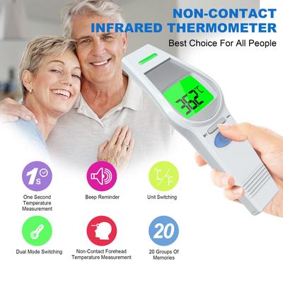 Digital Adult Infrared Thermometer - Measures Forehead and Ear Temperatures for Accurate Fever Readings (AAA Batteries Not Included)