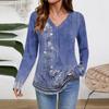 Women Long Sleeve Tops Dressy Casual V Neck Tshirts Basics Tee Vacation Fall Fashion Clothes