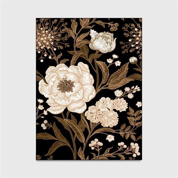 Abstrakt Schwarz Gold Pflanze Blatt Teppich Kunstdruck Design Teppiche für Schlafzimmer Nachttisch Rutschfest Zuhause Sofa Couchtisch Dekor Fußmatte