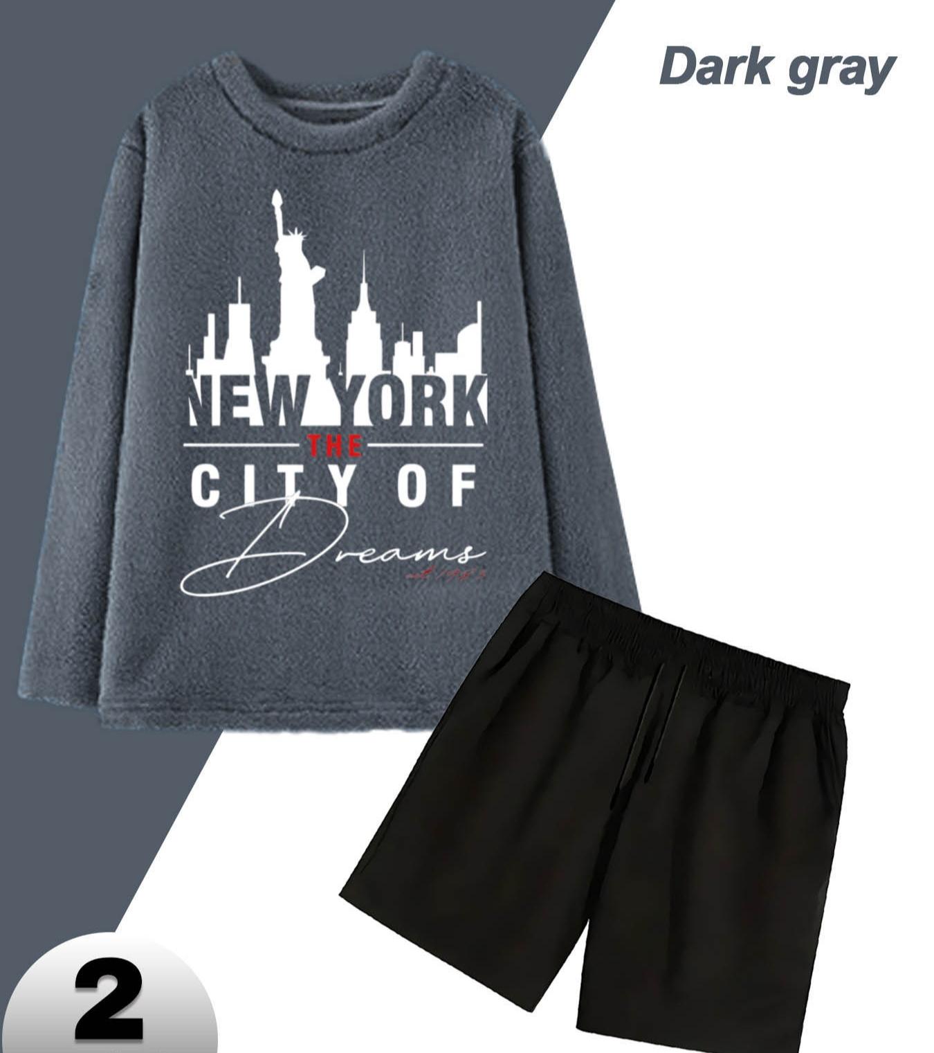 

Фланелевый комплект шорт для отдыха для мужчин, легко стирающийся XXL серый