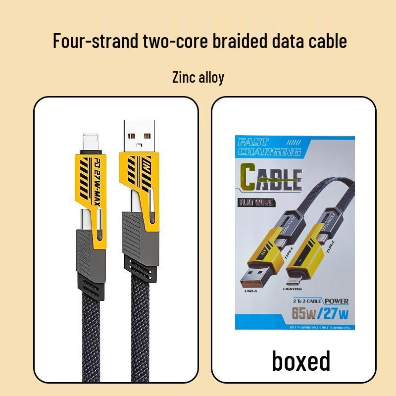 

Cross-border Dual PD & USB Charger for Huawei, Apple, Android - Multi-port EU/US Socket 1m Cable Only