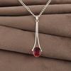 Roze Rubelliet Edelsteen 925 Sterling Zilver Handgemaakte Sieraden Ontwerper Druppelvormige Hanger 1,79" Voor Vrouwen PP-69-8