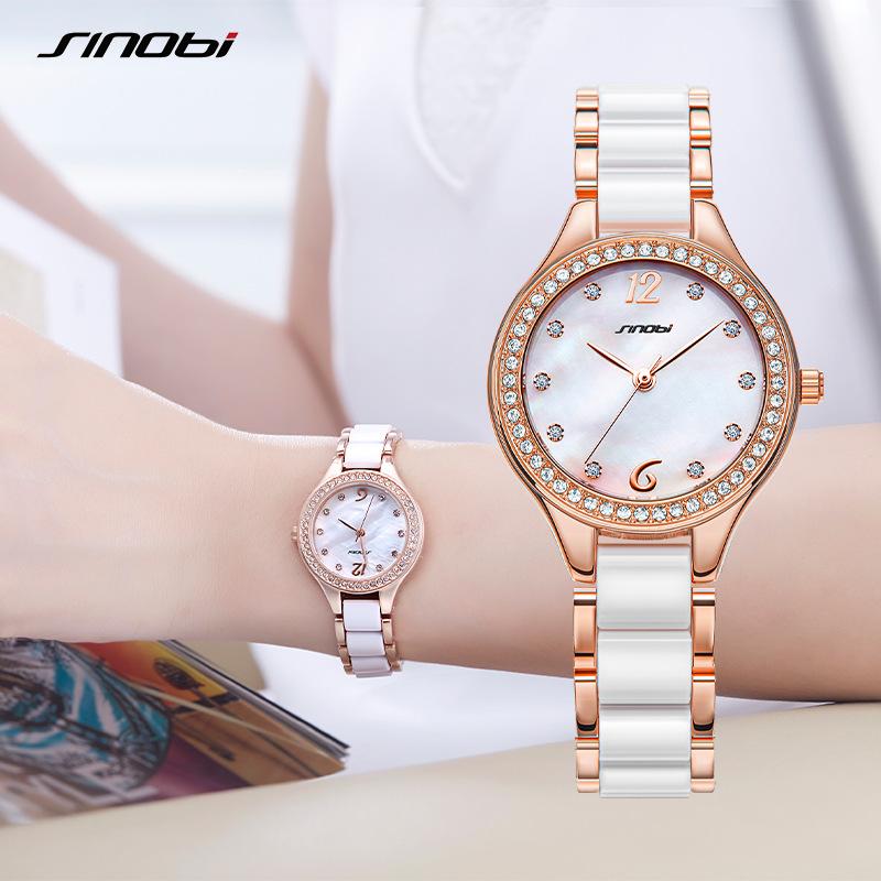 Diamond-Encrusted Fashion Light Luxury Women'S Watch Women'S Ceramic Belt Waterproof Quartz Watch 9816