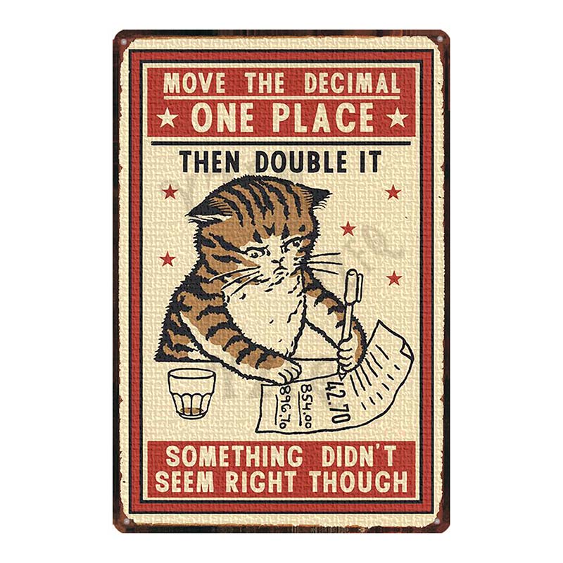 Cat And Dog Diet Funny Picture Metal Tin Signs Plaque Vintage Wall Bar Home Art Pet Shop Decor Customizable 30X20CM DU-7090A