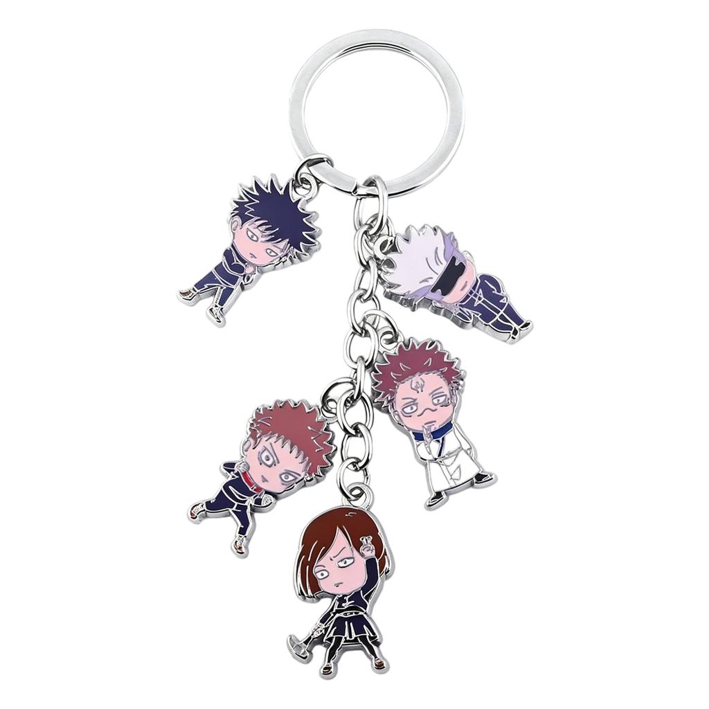 Metal Keychain Set Featuring Multiple Character Designs Durable Alloy Material with Keyring Attachment for Everyday Use Collectible Accessory
