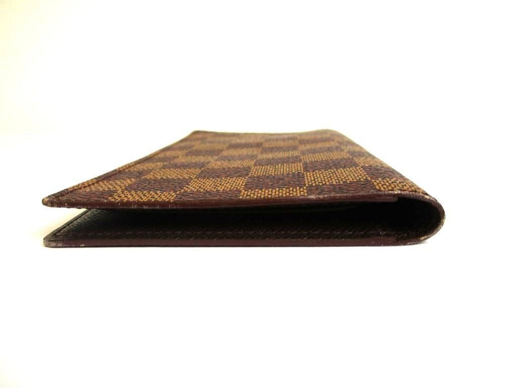 Authentisches LOUIS VUITTON Damier Braun Leder Klappe Scheckbuch Geldschein Portemonnaie #a855 Geöffnete Schachtel