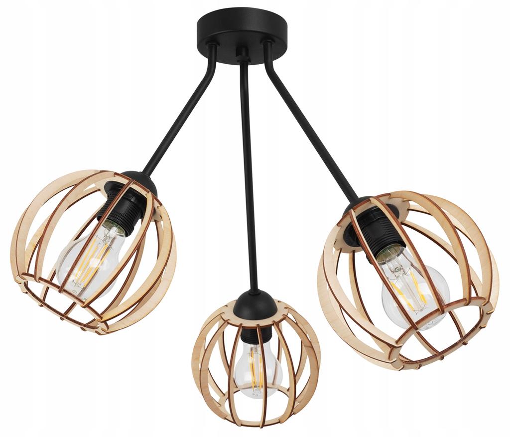Hanging Lamp, Ceiling Chandelier, Wooden Lampshade, Led