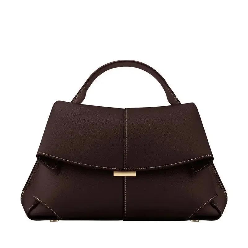 

First-layer Leather Pleated Women s Bag Smiling Bag Trendy Brand Design French Style New