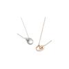Nicoiro Pair Necklace [NOPN1] Pure Copper Simple Unengraved Type - Silver x Pink Gold, Pure Copper