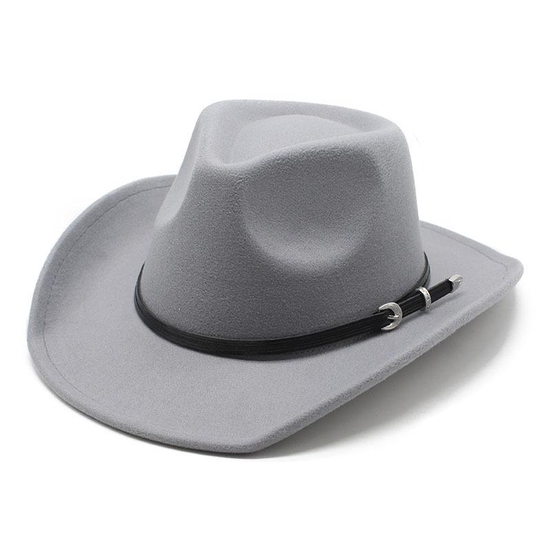 British Felt Hat Retro Top Hat Woolen Men'S And Women'S Western Cowboy Hat, Felt Hat