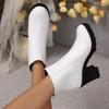 Fashion Ankle Women Chelsea Short Boots Goth Fashion Chunky Heeled Shoes New Pumps 2025 Winter Gladiator High Heels Woman Botas Mujer