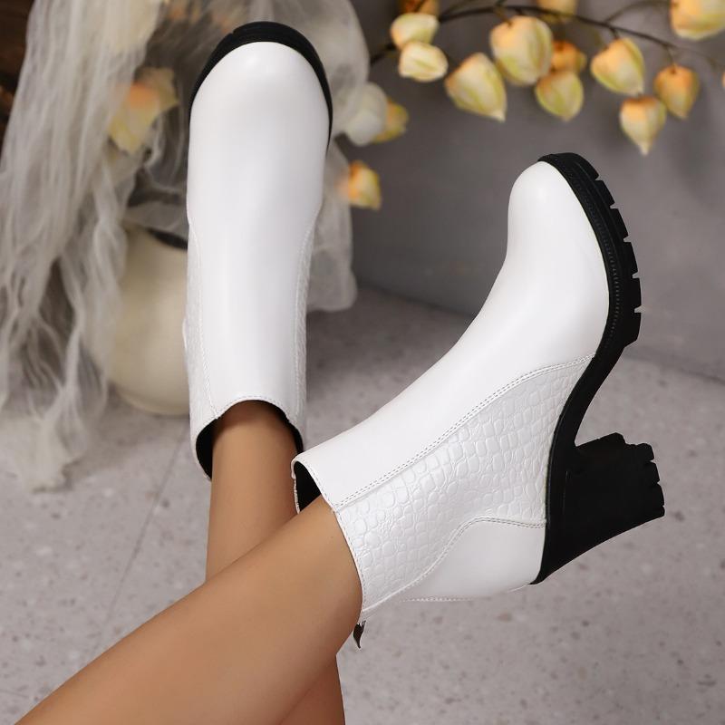 Fashion Ankle Women Chelsea Short Boots Goth Fashion Chunky Heeled Shoes New Pumps 2025 Winter Gladiator High Heels Woman Botas Mujer