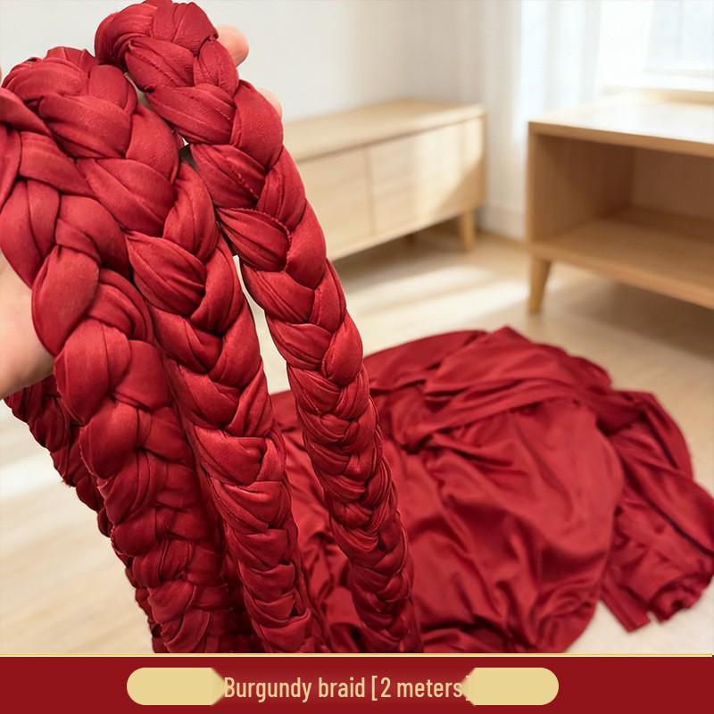 Festive Wine Red Velvet Pendant for New Year & Spring Festival Decorations