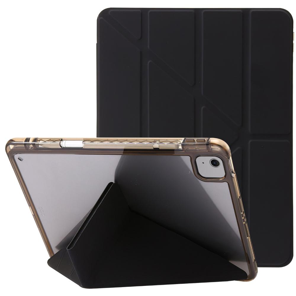 For iPad Air 13 (2025)/(2024) Cover PU Leather Origami Stand Clear Tablet Shell