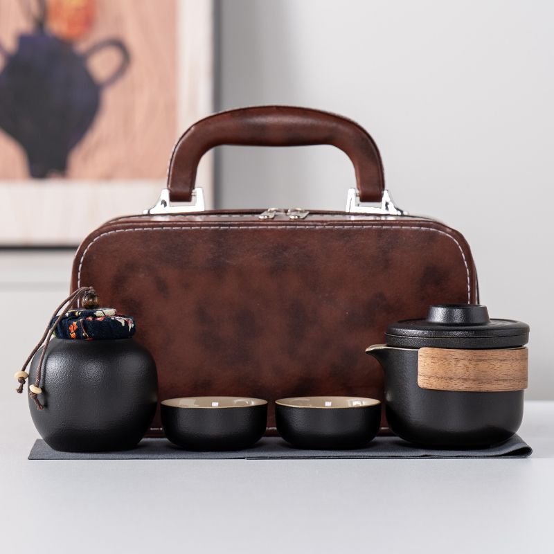Lu Baoyanhe One Pot Two Cups Ceramic Travel Tea Set Tea Pot Company Business Activities Bank Hotel Souvenir