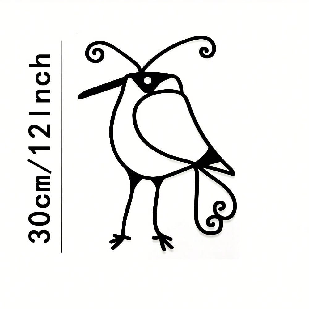 Black Metal Bird Wall Art Elegant Line Art Decor Kitchen Garden Bedroom Gift TY-100123