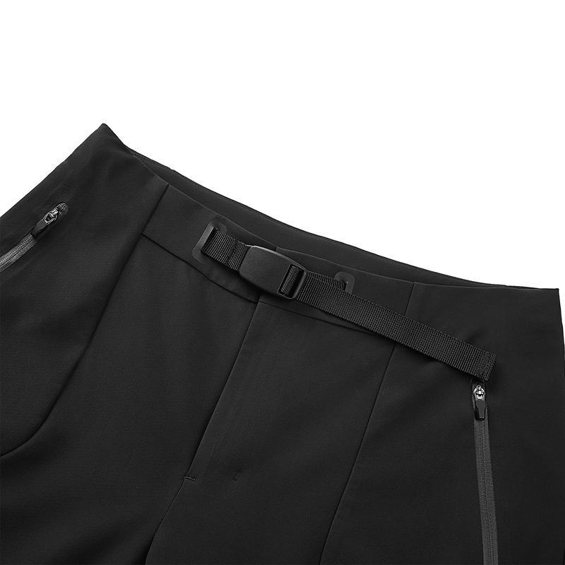 Skechers Durable Comfortable Breathable Solid Color Mid-Rise Knitted Sports Pants Women bottoms Carbon-Black P424W227-0018