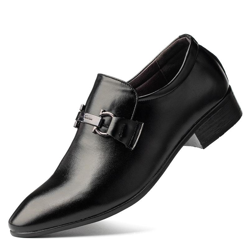 Korean Style Pointed Toe White Breathable Leather Shoes - Casual Business Men's Formal Driving Loafers