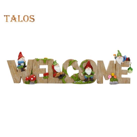 

Знак приветствия гнома из смолы, мультяшный гном, украшение в виде садового гнома, буква приветствия для домашнего офиса, балкона, внутреннего и наружного декора