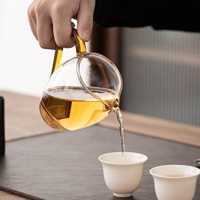 Japanese Style Fair Cup Colorful Glass Tea Pitcher Heat Resistant Server Elegant Home Tea Room Distributor