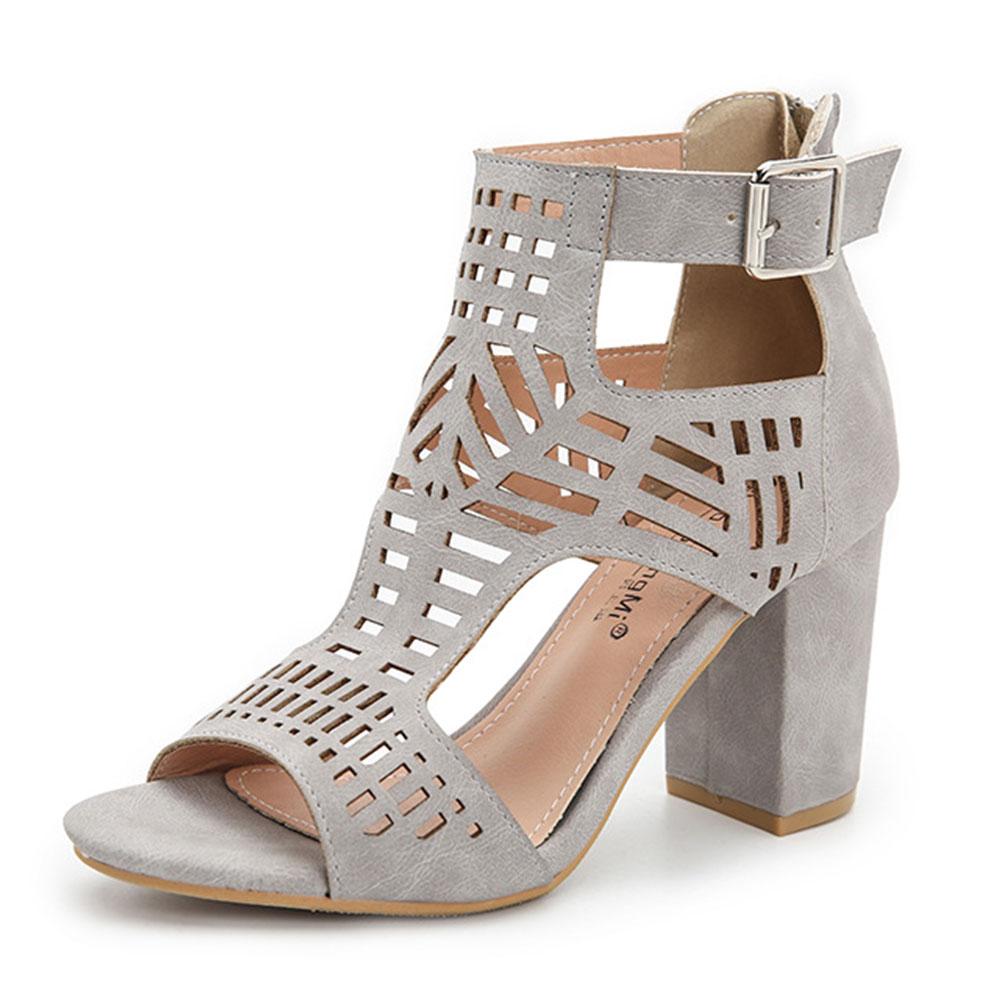 

Летние винтажные босоножки на толстом каблуке для женщин, удобные офисные туфли на молнии для женщин, большой размер 43 43