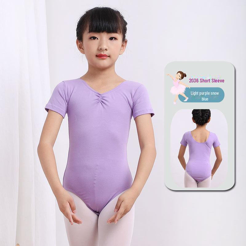 

Літній комбінезон з напіврукавом для дівчаток для гімнастики та танців 2036, 130cm синій/сніг