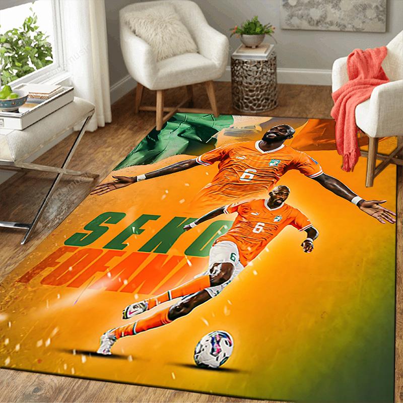 1pc Football Player Action Rug, Office Carpet Indoor Outdoor Entrance Doormat, Non-Slip Soft And Comfortable, Living Room. DT707080