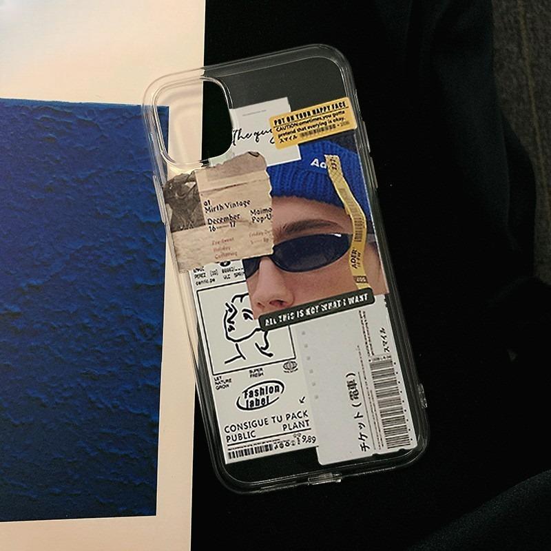 Creative Tag IPhone 16 Apple 14pro Mobile Phone Case 11 Transparent Xs Suitable for MAX Painted 12 Trendy Brand 15 Soft