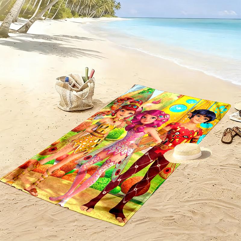 Custom Name Mia and Me Print Beach Towel, Large Soft Quick Dry Towel for Beach Camping Swimming_xia