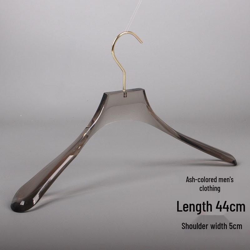Smoky Gray Transparent Acrylic Men's Clothing Hanger with Custom Store Logo for Pants
