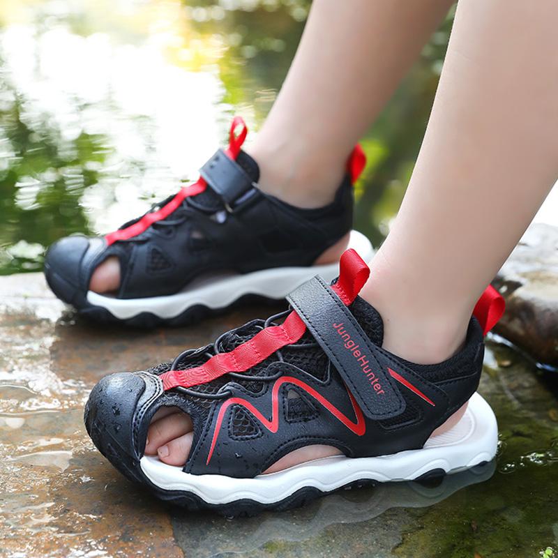 Kids Breathable Sport Sandals Summer Anti-Slip Closed Toe Beach Shoes for Boys Girls Outdoor Walking Sandials