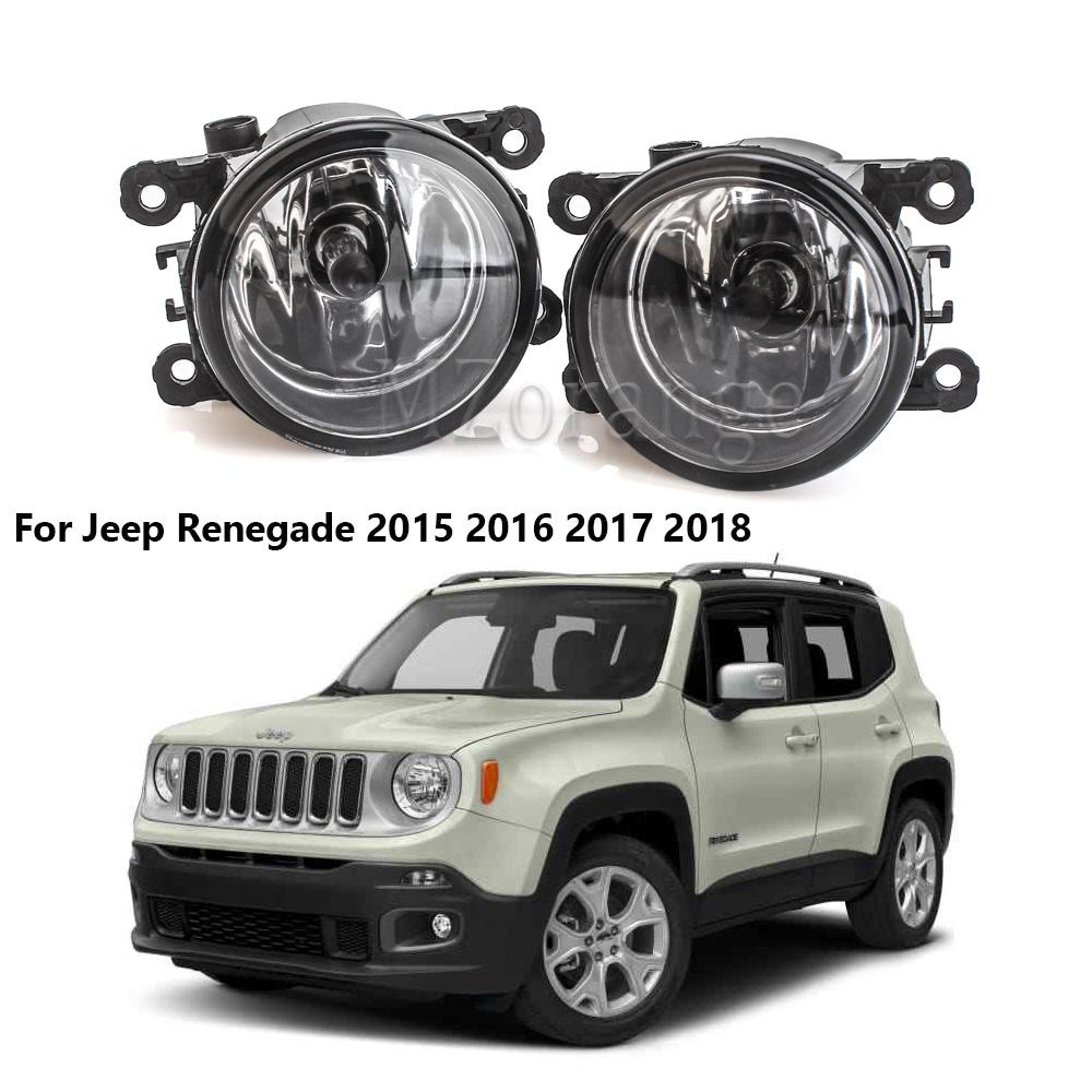 Fog Lights Assembly For Jeep Renegade 2015-2018 Halogen Fog Light Fog Lamp Headlights 55W Front Bumper Light Car Accessories pair