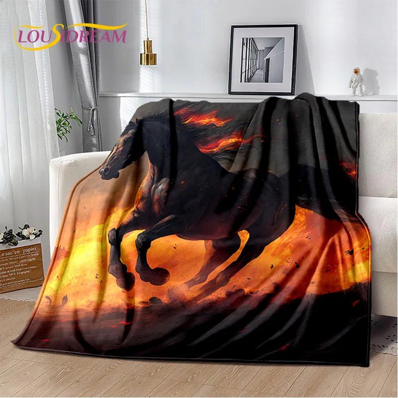 Horse Pentium Gallant Steed 3D Animal Blanket,Soft Throw Blanket for Home Bedroom Bed Sofa Picnic Travel Office Cover Child Gift