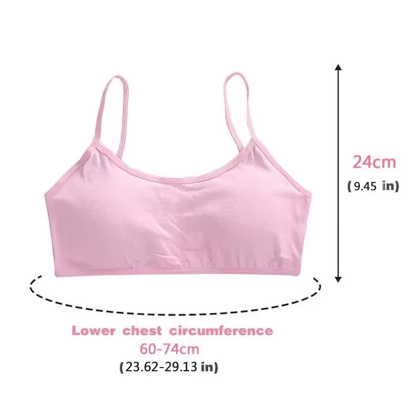 3pcs 8-16 Girls' Underwear Teenage Girls Small Bras Young Children Underwears Student Girls Wireless Solid Underclothes Kids Sports Training Bra Vest