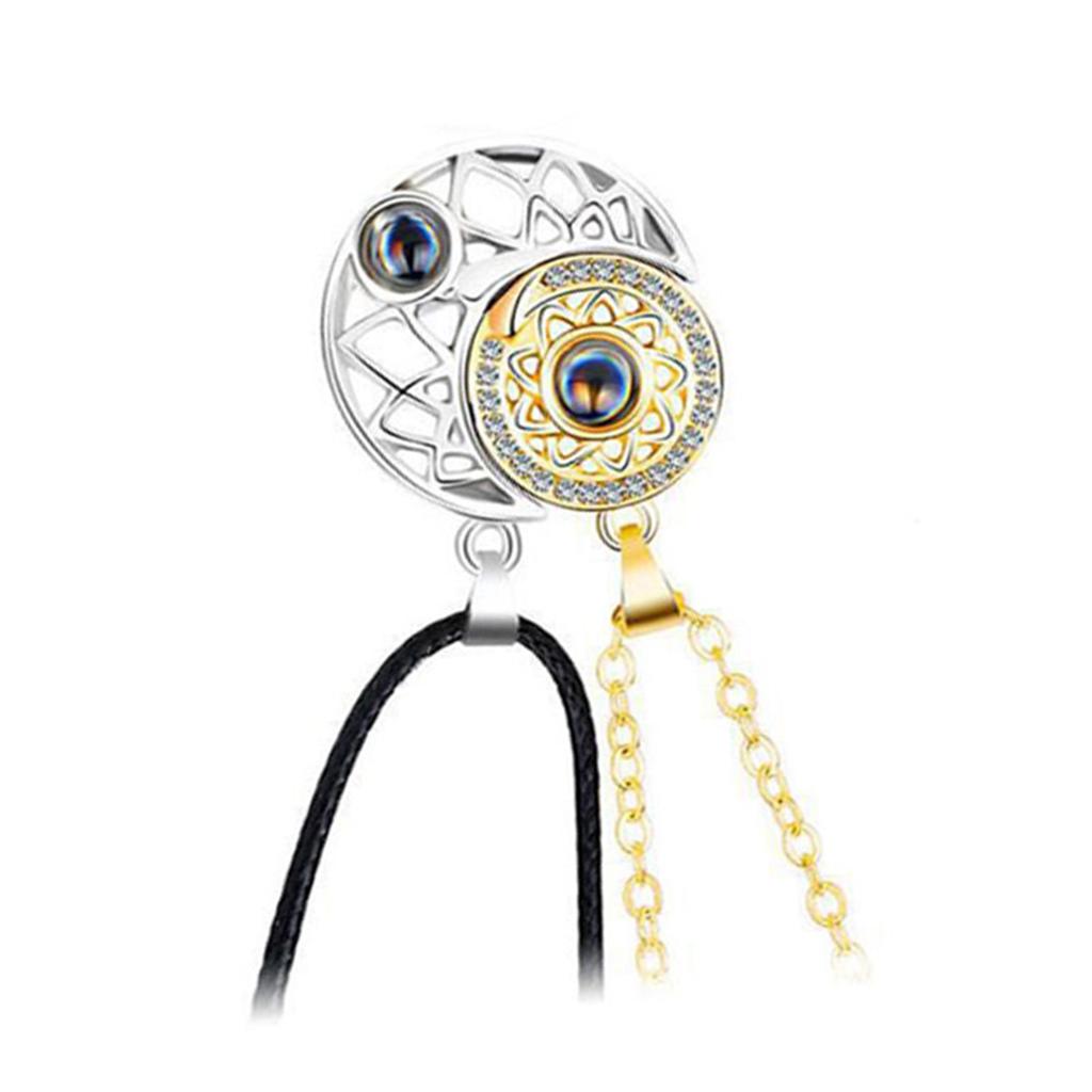 Magnetic Couple Necklace for Him Her Moon Sun Shape Matching Necklace Couple Necklace