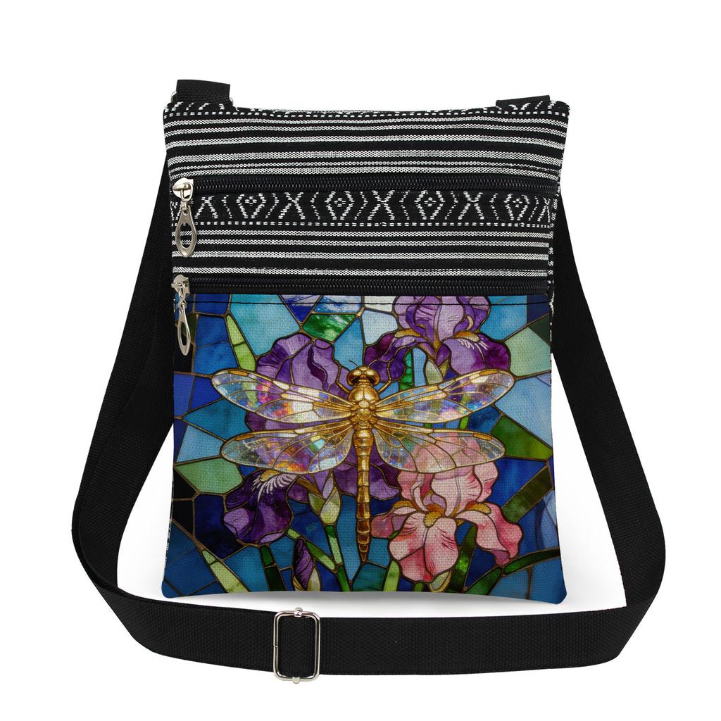 1 Stück Libellen-Print Tragetaschen Damen Schulterhandtaschen Postboten-Tasche 6919 KTB